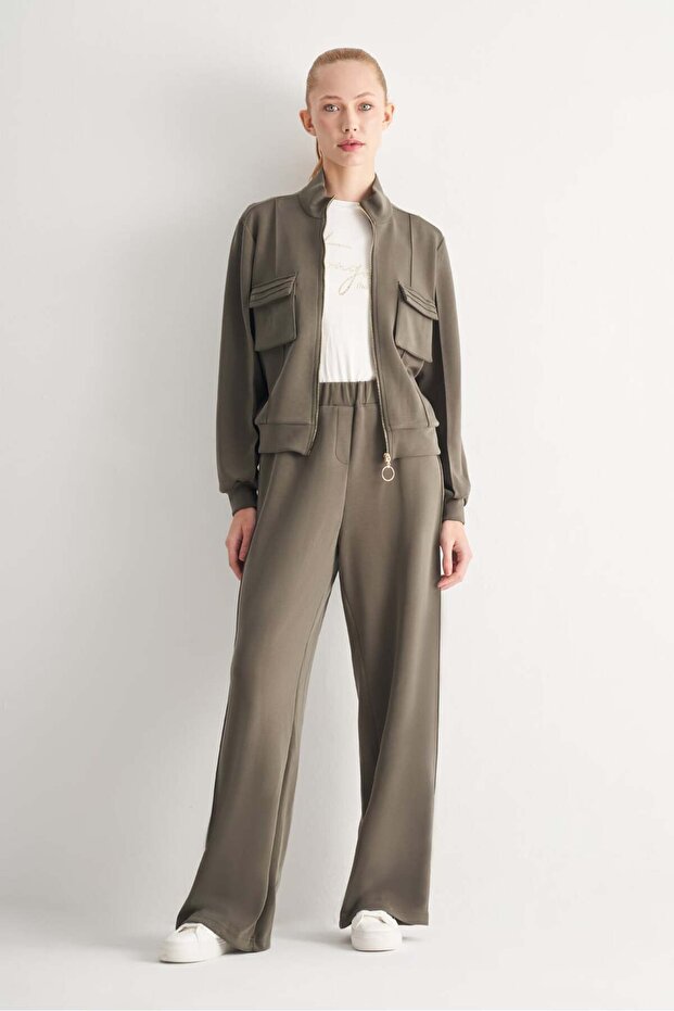 Fermuarlı Dik Yaka Sweatshirt - 2