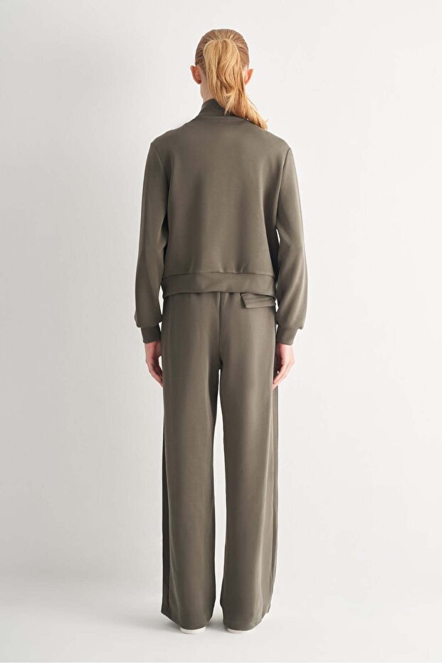 Fermuarlı Dik Yaka Sweatshirt - 5