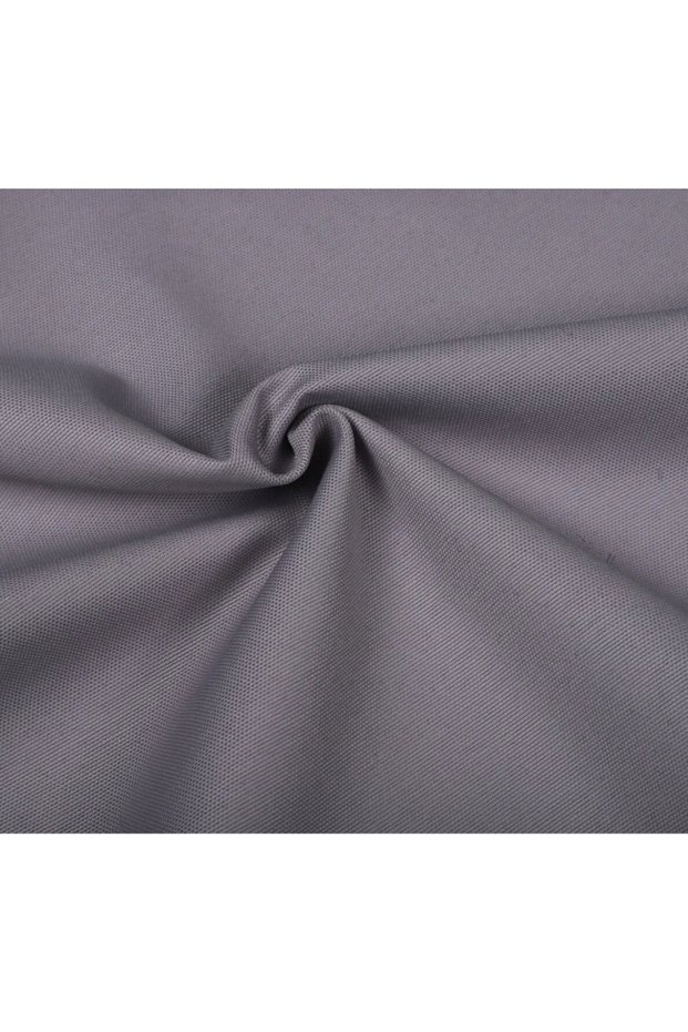 Ruffled Scalloped Gray Duck Linen Vintage Runner & Decorative Cover (45X130 cm),