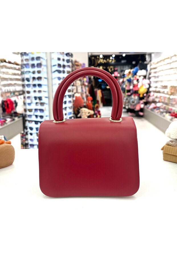 Women's Red Leather Women's Hand and Shoulder Bag