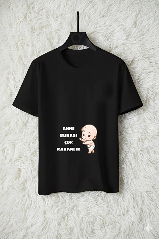 baskılı hamile t-shırt - 1