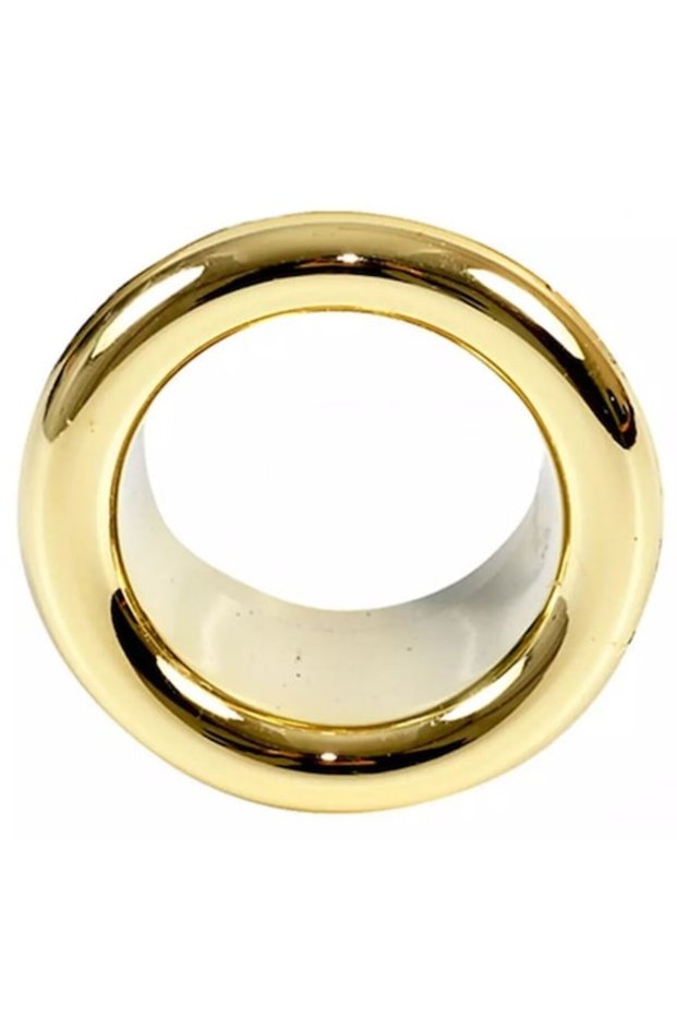Rosette-type sink plug for overflow, diameter 19 mm, gold