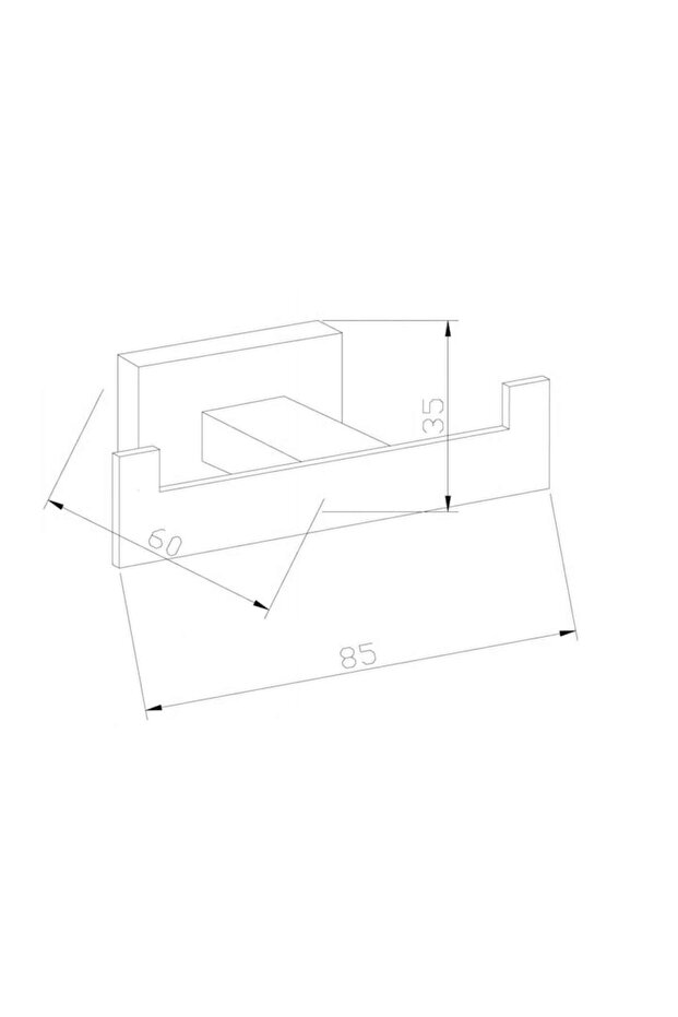 Rectangular gold bathroom hook - 2