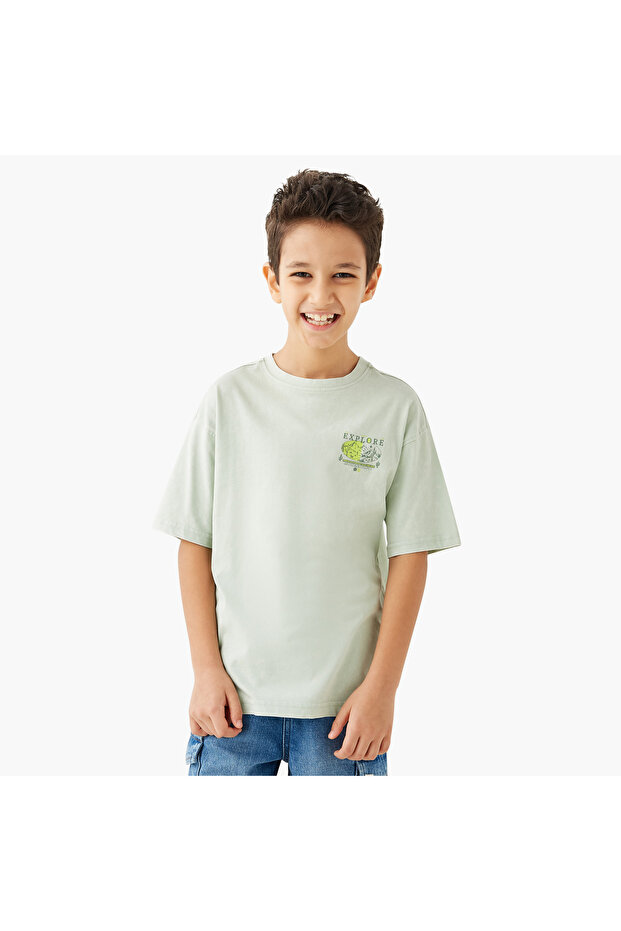 Printed T-shirt with Short Sleeves