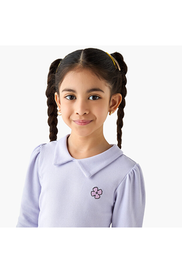 تي شيرت بياقة صلبة وأكمام طويلة - 4