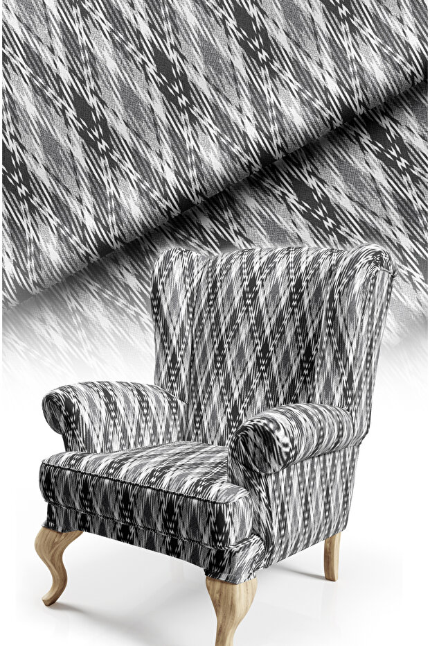 Baklava Patterned Classic Motif Upholstery Fabric. Cotton Lined Soft Knitted Babyface Fabric