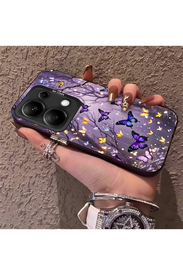 Xiaomi Redmi Note 14S Compatible Phone Case Beautiful Butterfly Anti-Shock Camera Anti-Drop