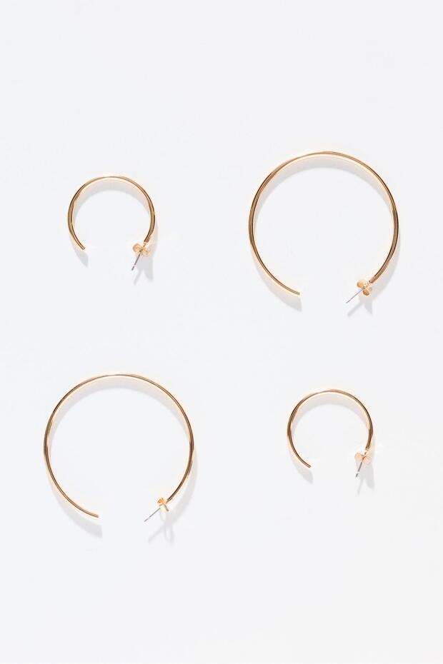 2'li basic halka küpe paketi - 1