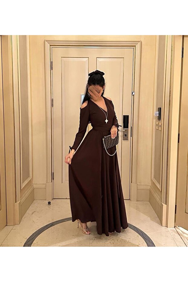 فستان سهرة كريب مطفي