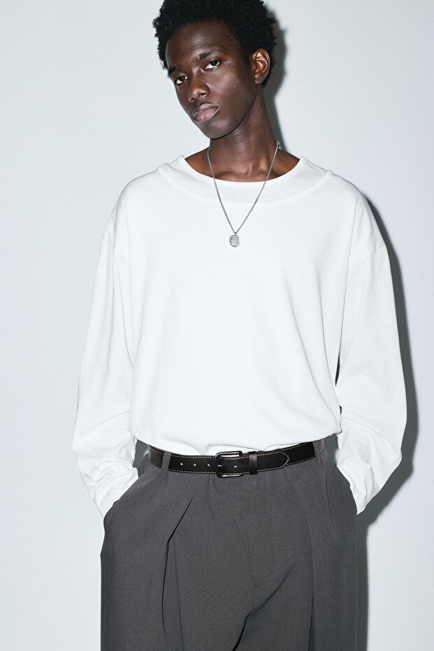 Suni deri dikişli kemer - 1