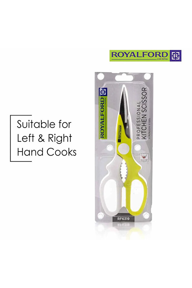 Royal Ford Stainless Steel Kitchen Scissor White/Green (RF6319)