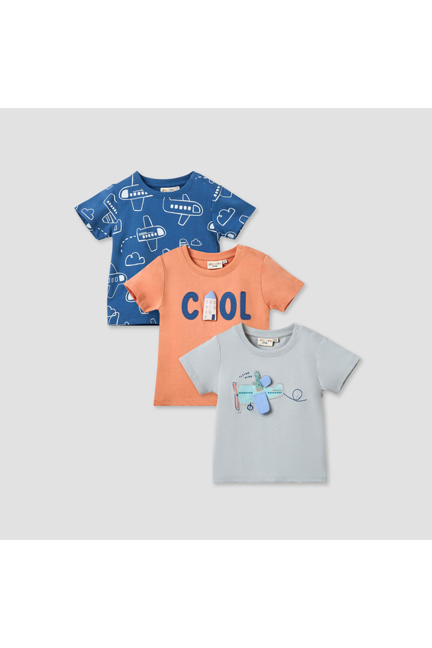 Assorted T-shirt with Short Sleeves - Set of 3