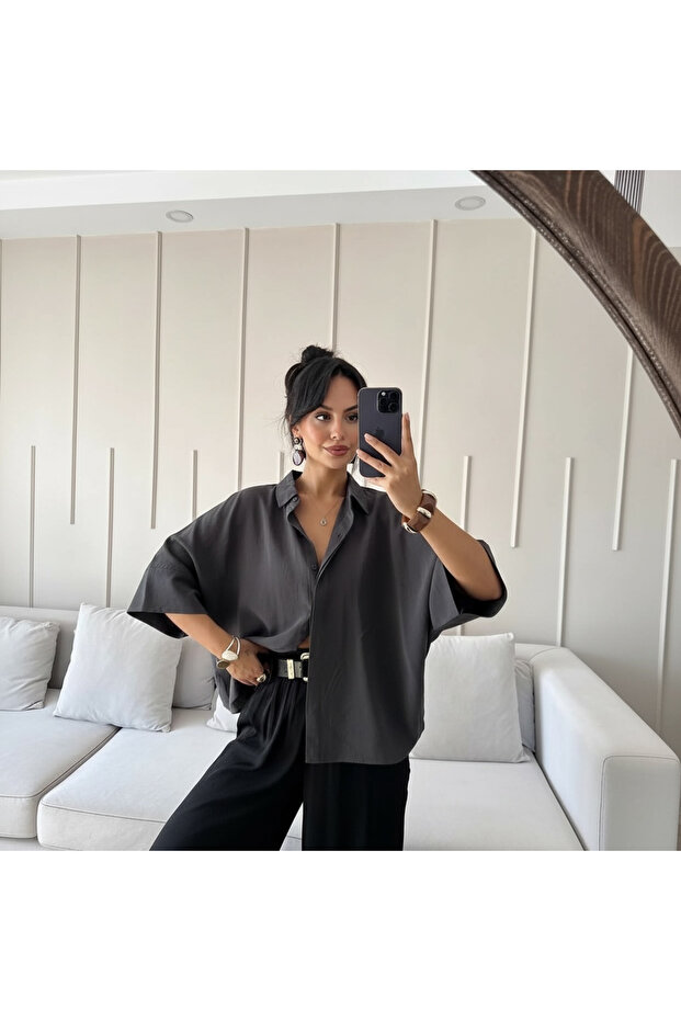 DOUBLE KOL MODAL OVERSİZE GÖMLEK - 1