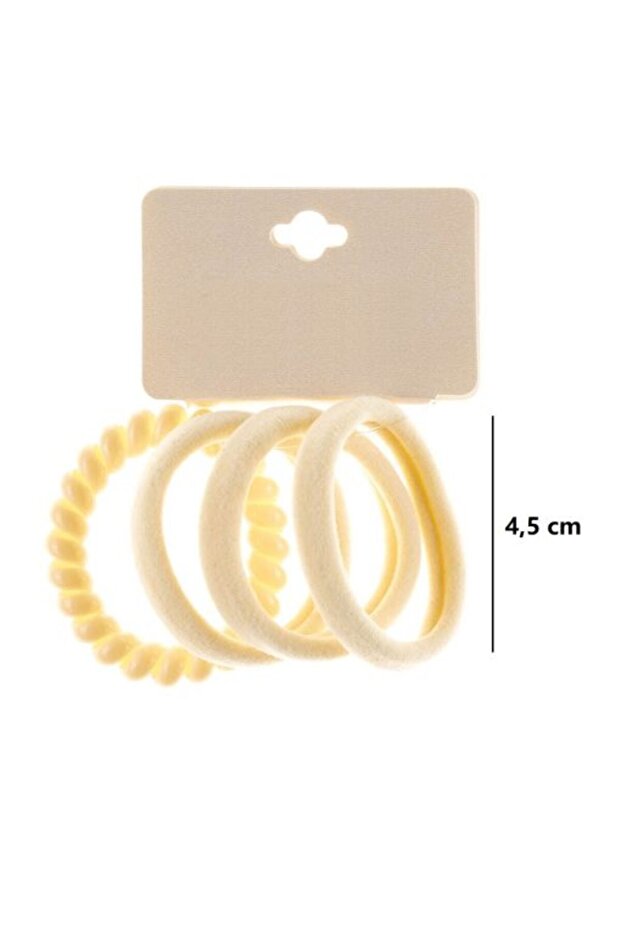 Set de 4 elastice de păr, crem x 83 - 2