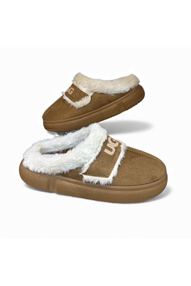 Peluş Terlik Taba - 1