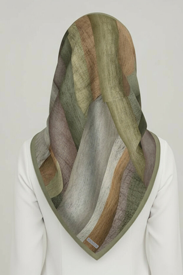 Abstract Pattern Rayon Scarf - Light Green - 3
