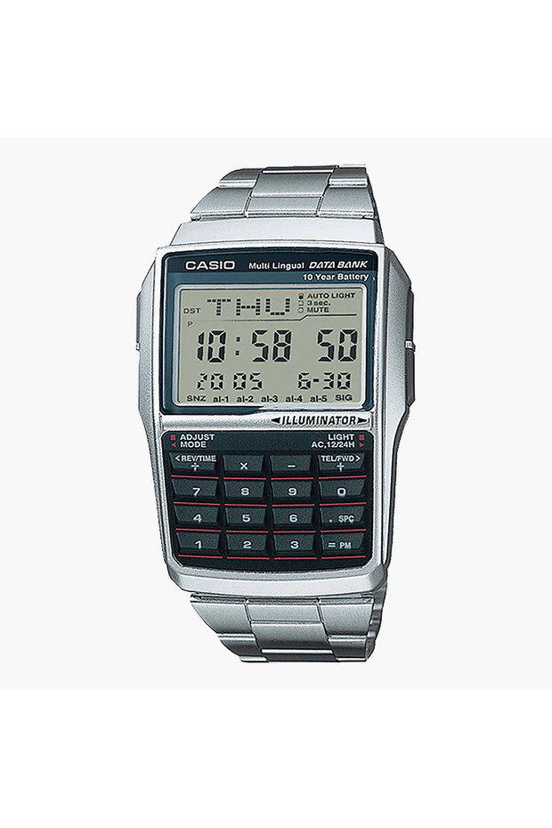 Men's Silver Digital Resin Strap Watch -DBC-32D-1ADF