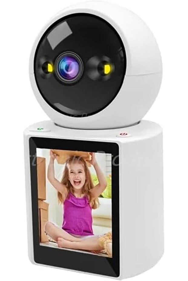 Smart Indoor WiFi Camera with 1080p HD, 2.8" Display, 360° View, Two-Way Audio & Video Calling