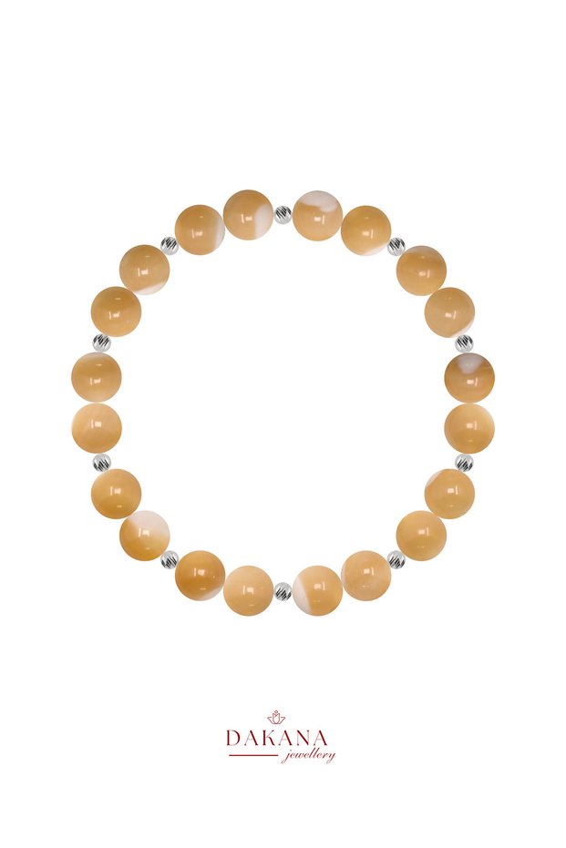 Certified Pearl Stone Aquarius Zodiac Sign Natural Stone Bracelet