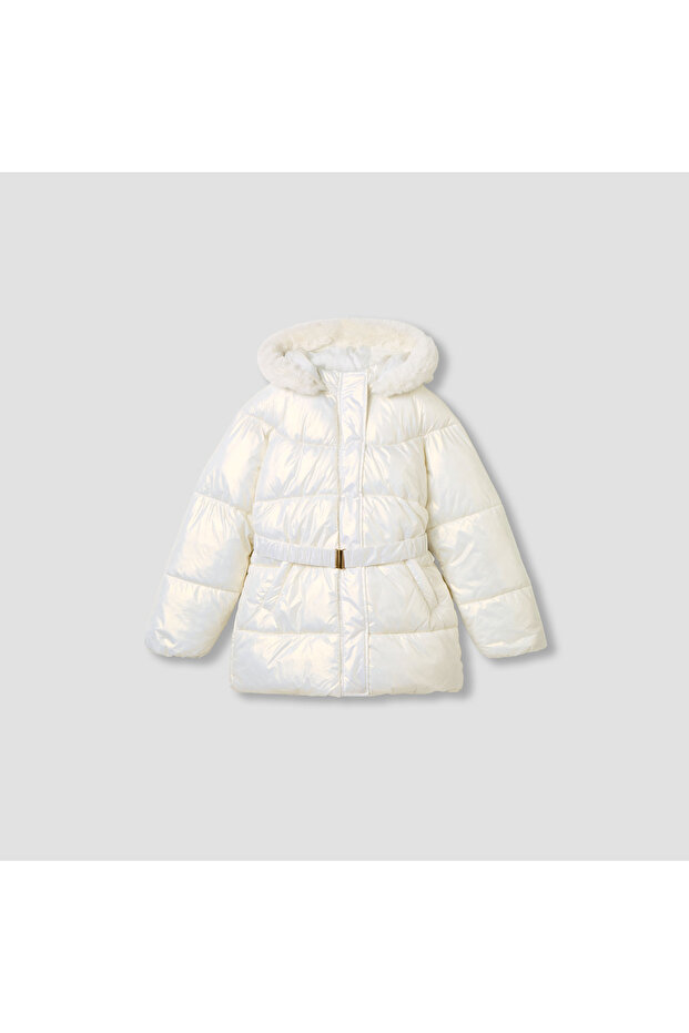 Padded Jacket with Hood and Long Sleeves
