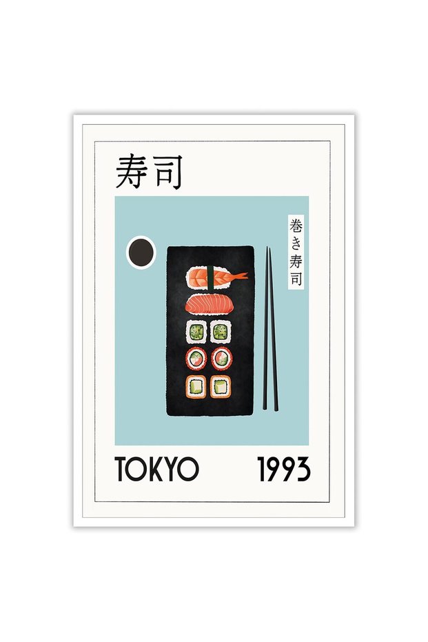 ALAYRA Food Posters Canvas Wall Art Japanese Sushi Kitchen Posters Modern Kitchen Food Prints Painting Delicious Sushi Food Art Posters Wall Decor for Dining Room Kitchen30.5X40.6 CM