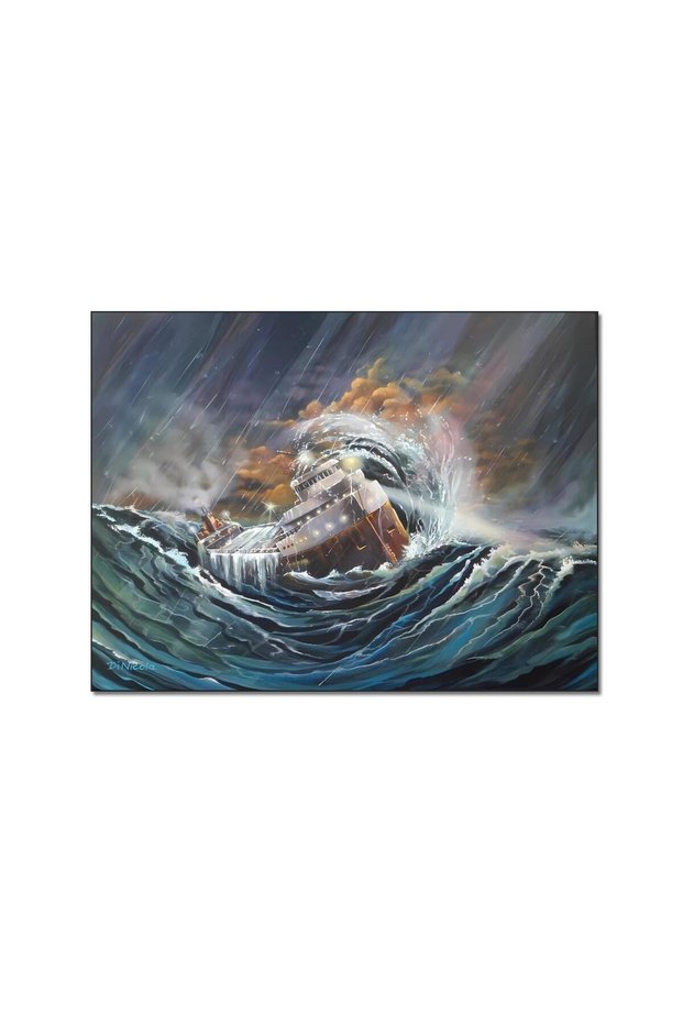 ALAYRA SS Edmund Fitzgerald Poster Painting Canvas Print Art (6) Canvas Painting Wall Art Poster for Bedroom Living Room Decor () Unframe-style-250.8X40.6 CM