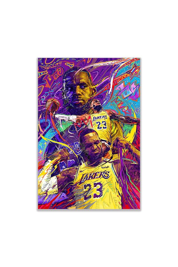 ALAYRA Basketball Stars LeBron Ja Kobe Bryant Stephen Curry Poster Canvas Art Bedroom Wall Decor Kids Room Decor Inspirational Gift (LeBron)45.7X30.5 CM