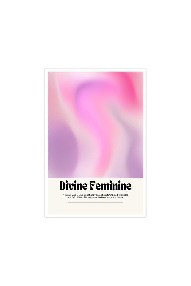 ALAYRA Funky Pink Aura Poster - Divine Feminine Gradient Energy Spirituality Canvas Wall Art - Vintage Trendy Girly Inspirational Quotes Preppy Wall Decor for Dorm Bedroom Unframed40.6X30.5 CM