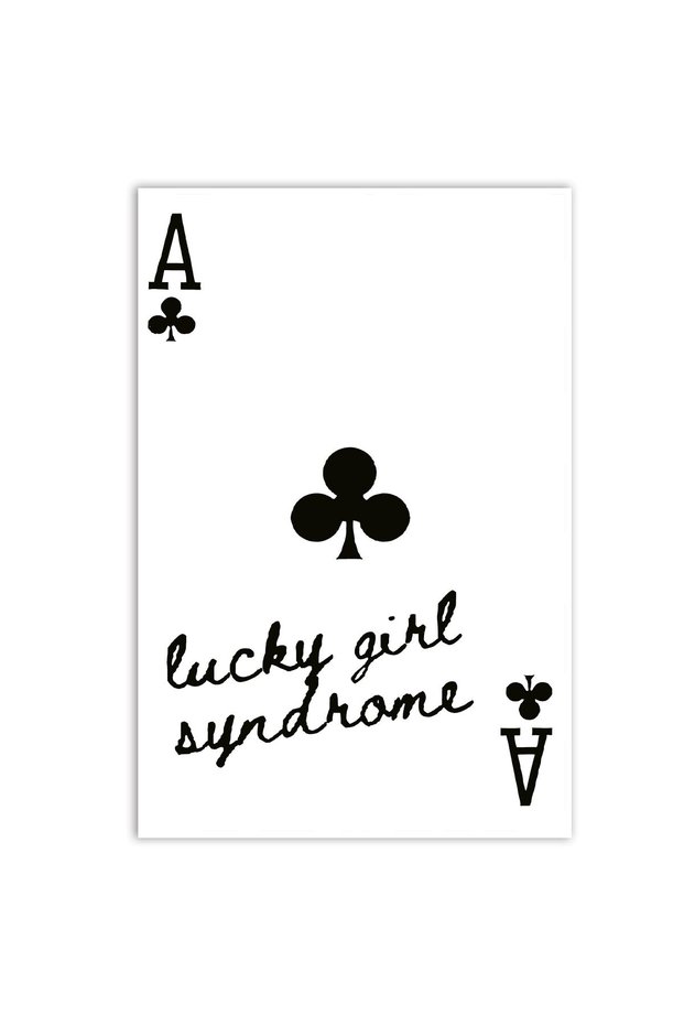 ALAYRA Funky Black And White Lucky Girl Poker Posters, Funny Girly Preppy Ace Playing Card Canvas Wall Art - Trendy Room Prints Painting Wall Decor For Teen Girl Bedroom Dorm40.6X30.5 CM