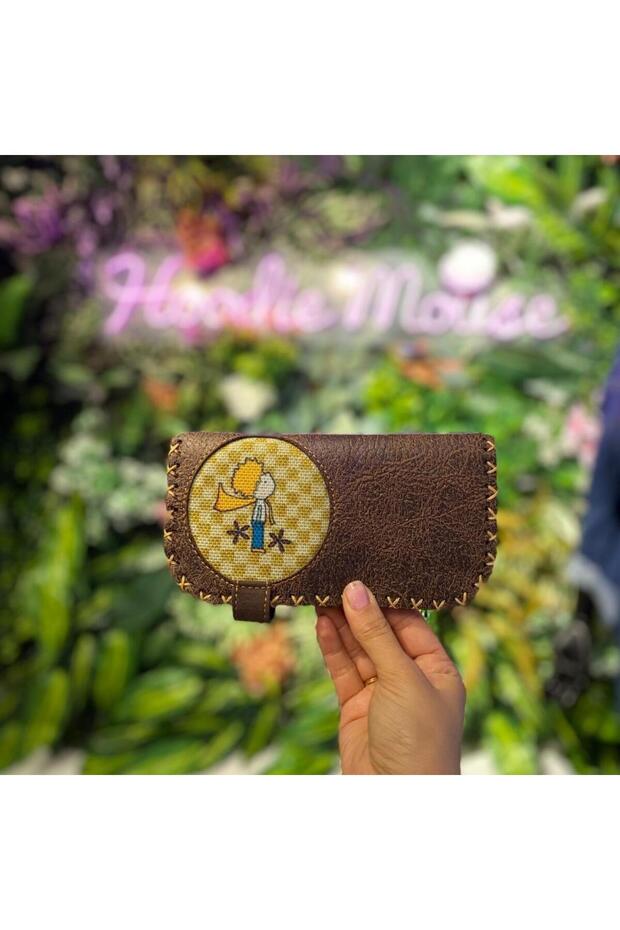 Y. Little Prince Figured Large Wallet Ethnic Bohemian Retro Vintage Style - Brown