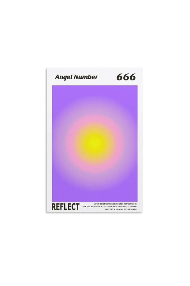 ALAYRA Colorful Gradient Aura Angel Numbers Poster Aesthetic Inspirational Quotes Wall Art Canvas Prints Pictures for Bedroom (-Unframe,AngelNO-666)61X40.6 CM