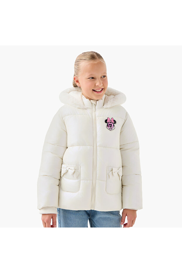 Minnie Mouse Applique Heavy Jacket with Hood