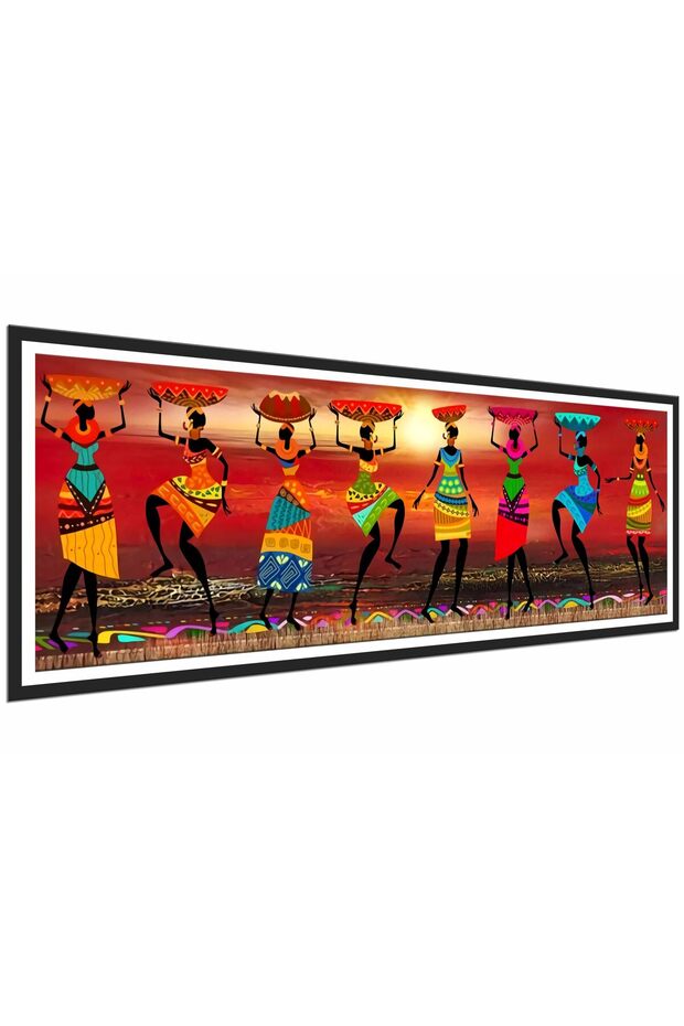 ALAYRA African American Wall Art Black Girl Canvas Wall Art Decor Pictures Wall Decor Posters Tribal Art Living Room Abstract Paintings Women Wall Canvas Decor Black Picture40.6X121.9 CM