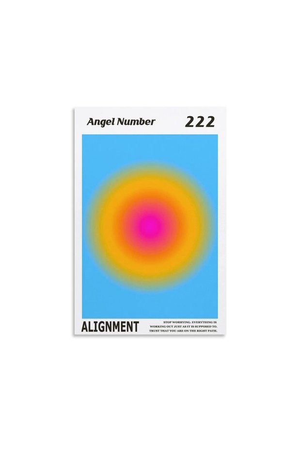 ALAYRA Colorful Gradient Aura Angel Numbers Poster Aesthetic Inspirational Quotes Wall Art Canvas Prints Pictures for Bedroom (-Unframe,AngelNO-222)40X60 CM