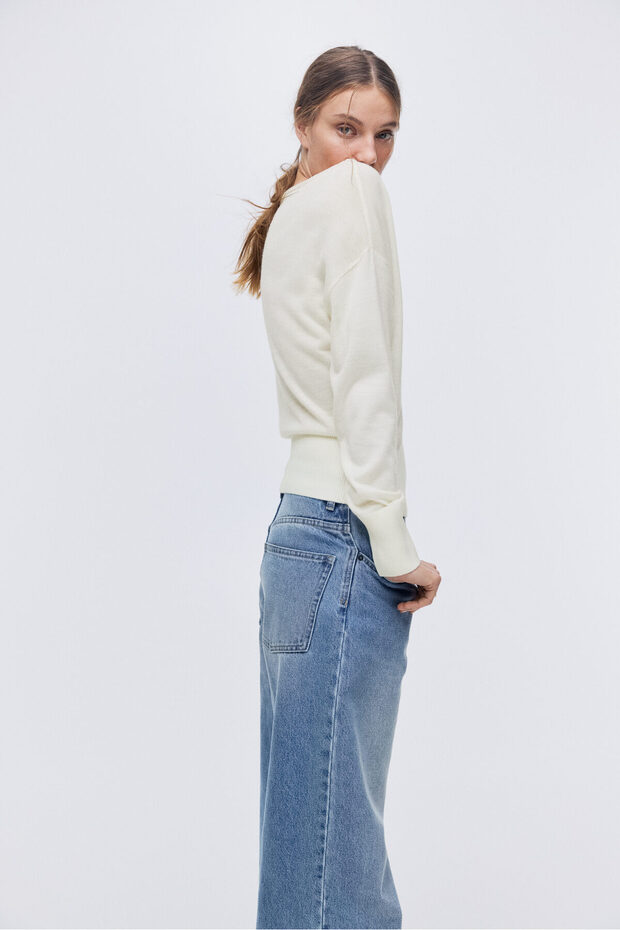 Tek Omuzlu İnce Triko Üst - 5