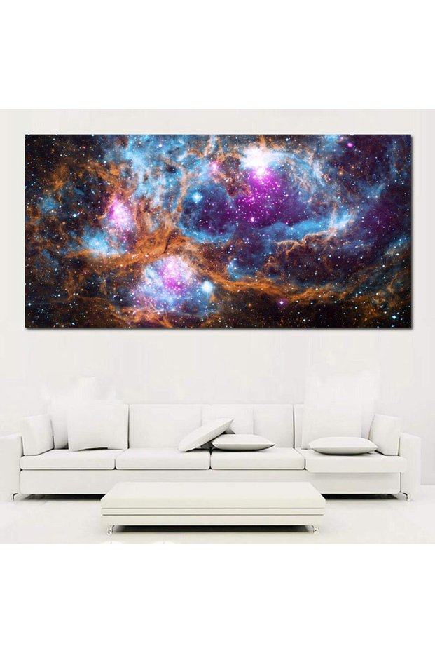 ALAYRA Nebula Canvas Painting Clouds Star Poster Prints Wall Art Printing Landscape Wall Pictures for Living Room Artwork Home Walls Decor Frameless45X45 CM