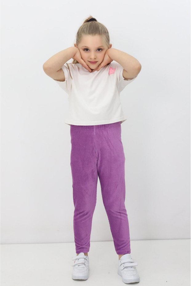 Girl's Stretch Fabric & Corded Fabric & Elastic Waist Velvet Tights