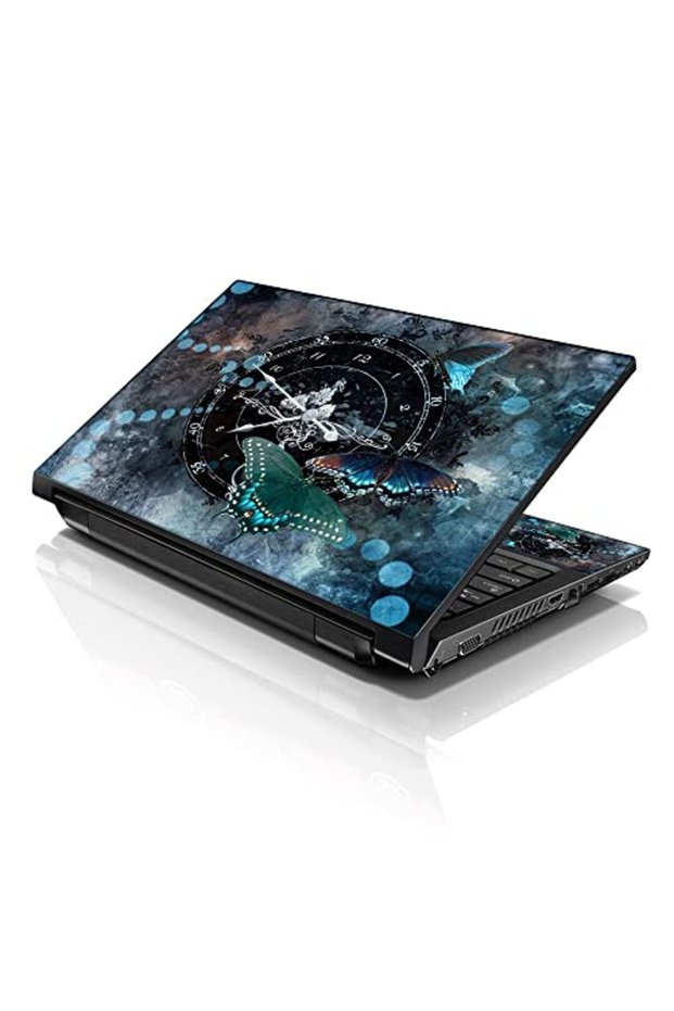 ALAYRA Laptop 17-17.3" Skin with Colorful Clock Butterfly Time Pattern for HP Dell Lenovo Apple