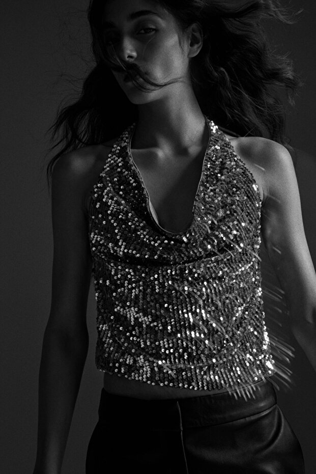 Pullu Halter Yaka Üst - 2