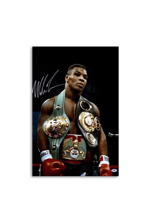 ALAYRA Tyson with Belts Boxing Poster Decorative Painting Canvas Wall Art Living Room Posters Bedroom Painting ()45.7X30.5 CM