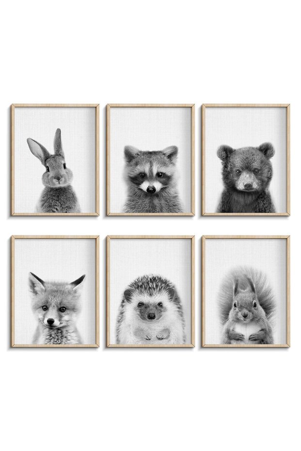 ALAYRA Baby Animal Posters and Prints, Canvas Painting Nursery Pig Wall Art, Piglet Print Wall Art Nordic Picture Kids Room Decoration (YMX018,12"X16"())30X40 CM