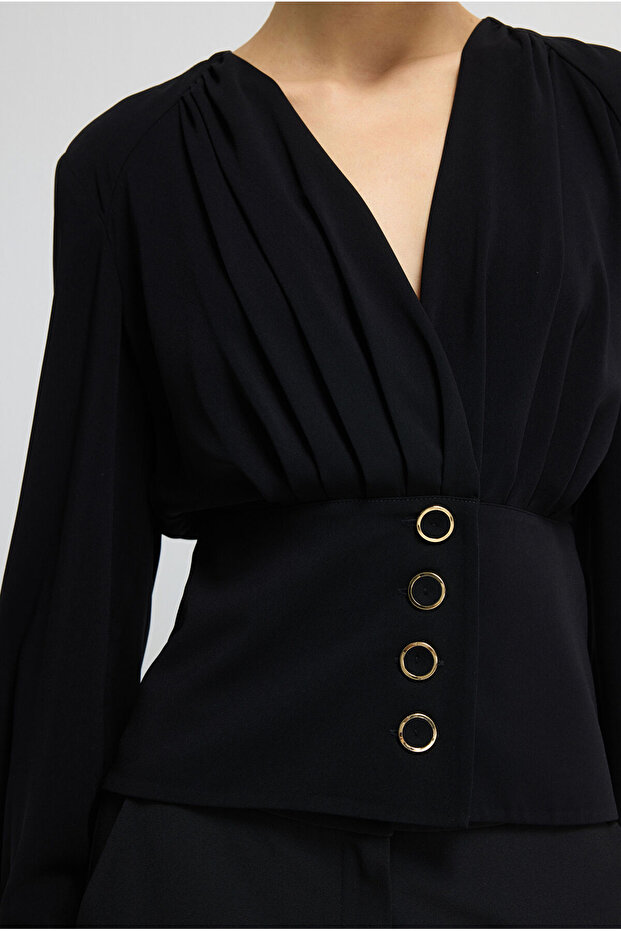 Önden Düğmeli Bluz - 2