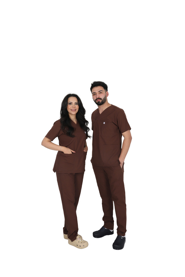 D/114 Unisex Doctor Nurse Student Thermocotton Fabric Scrubs Set