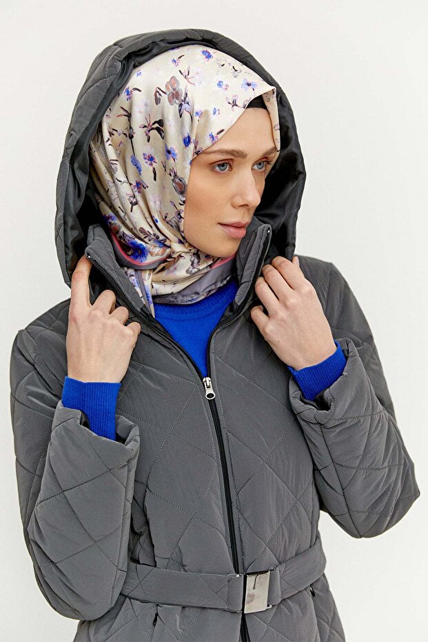 Fermuarlı Kapitone Kaban - 4