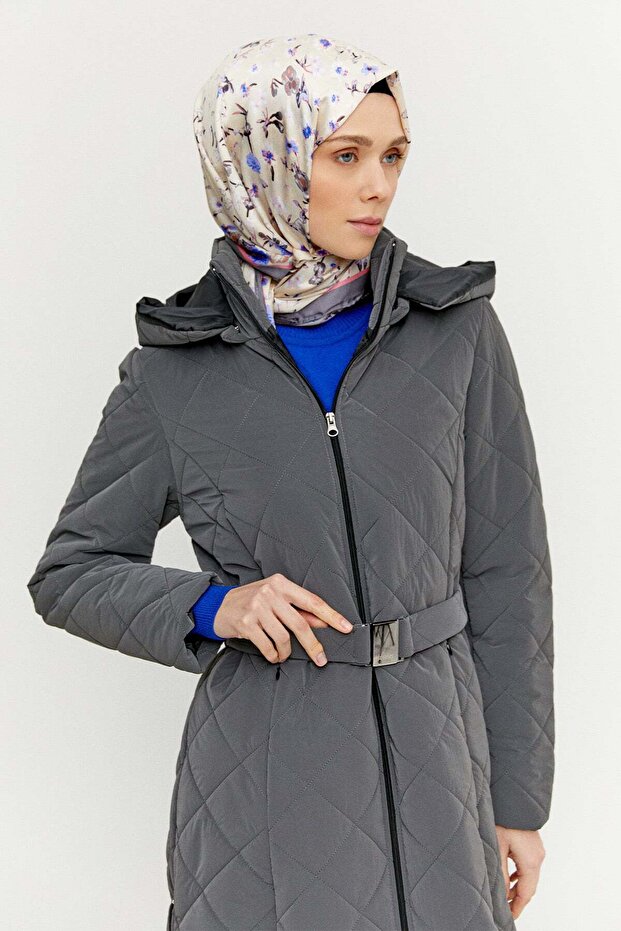 Fermuarlı Kapitone Kaban - 3