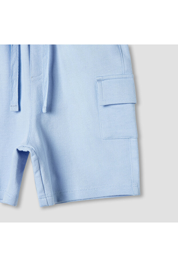 شورت كارجو سادة مع رباط للإغلاق - 4