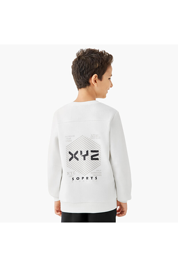 Printed Sweatshirt with Crew Neck and Long Sleeves