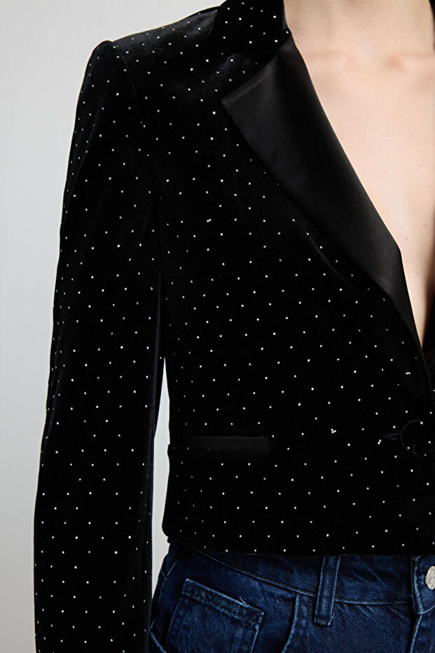 Taşlı Kadife Ceket - 2