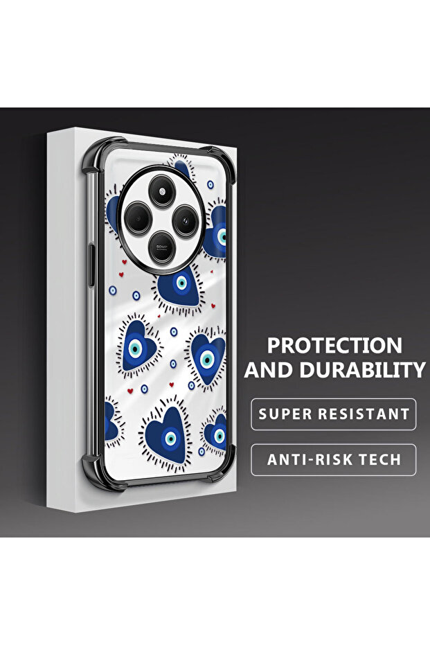 حافظة حماية من السيليكون الشفاف المتوافقة مع هاتف Xiaomi Redmi A4 بنمط العين الشريرة - 4