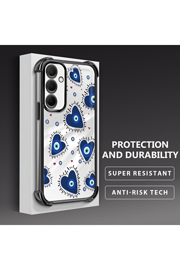 حافظة حماية من السيليكون الشفاف المتوافقة مع هاتف سامسونج جالاكسي A35 بنمط العين الشريرة - 4